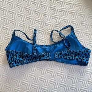 TRIANGL blue cheetah bathing suit TOP ONLY
